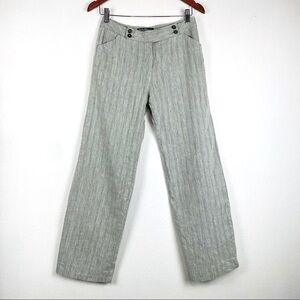 SALVATORE FERRAGAMO Light Grey Striped Pant Size US Medium